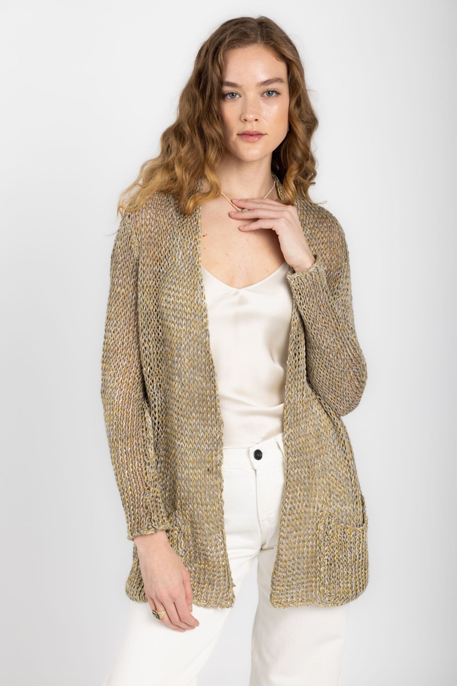 AVANT TOI Mouline Cotton Cardigan In Zenzero | Knitwear