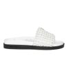 HENRY BEGUELIN Leather Intreccio Crochet Slide In Gesso | Flats