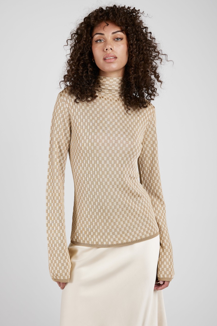 AERON Meliora Long Sleeve Top In Brulee | Knitwear