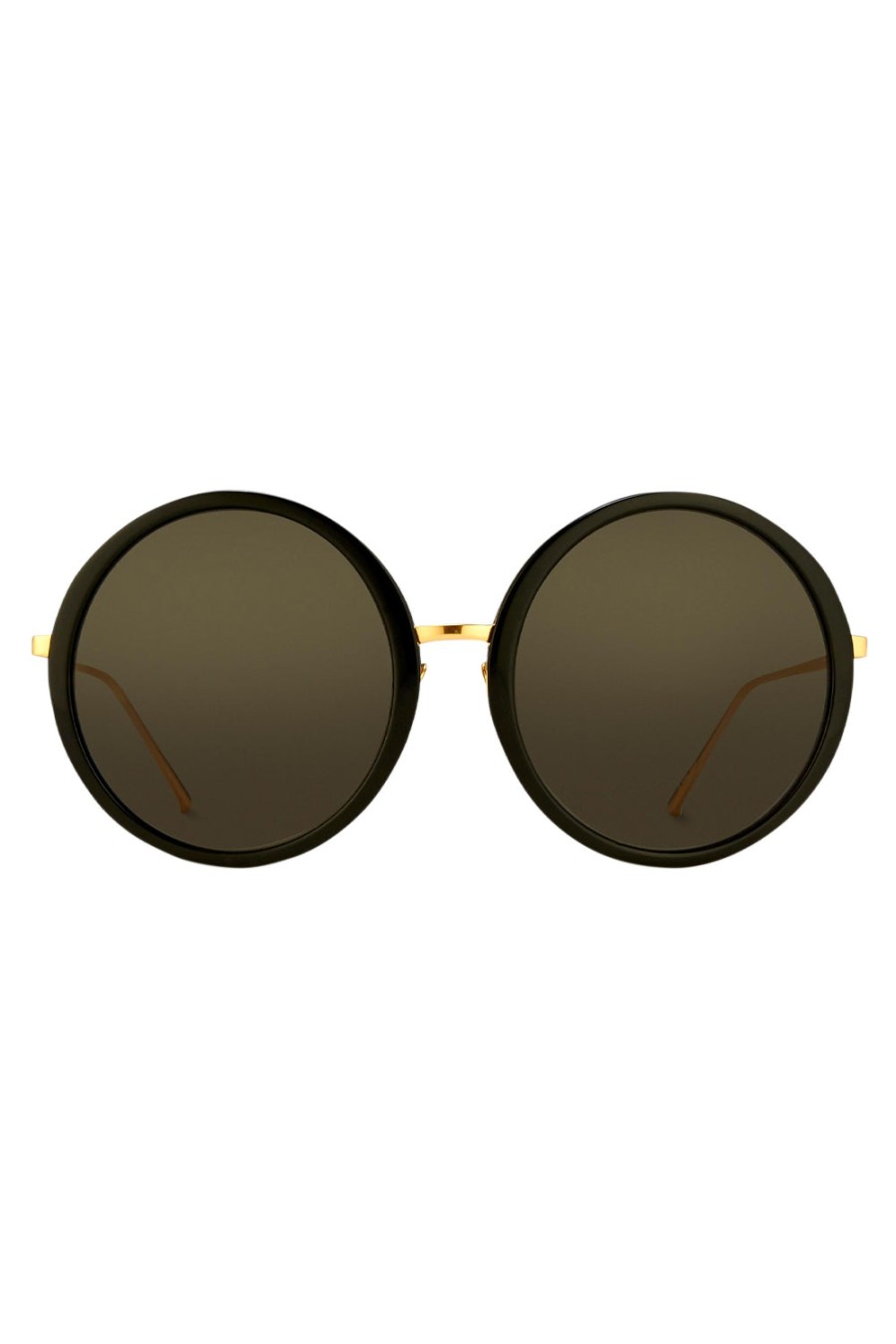 LINDA FARROW Kew Round Sunglasses In Black | Eyewear