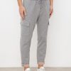 PESERICO Cotton Fleece Cargo Jogger Trouser In Slate | Bottoms