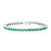 VELINA Emerald Tennis Bracelet In 18K White Gold | Jewelry