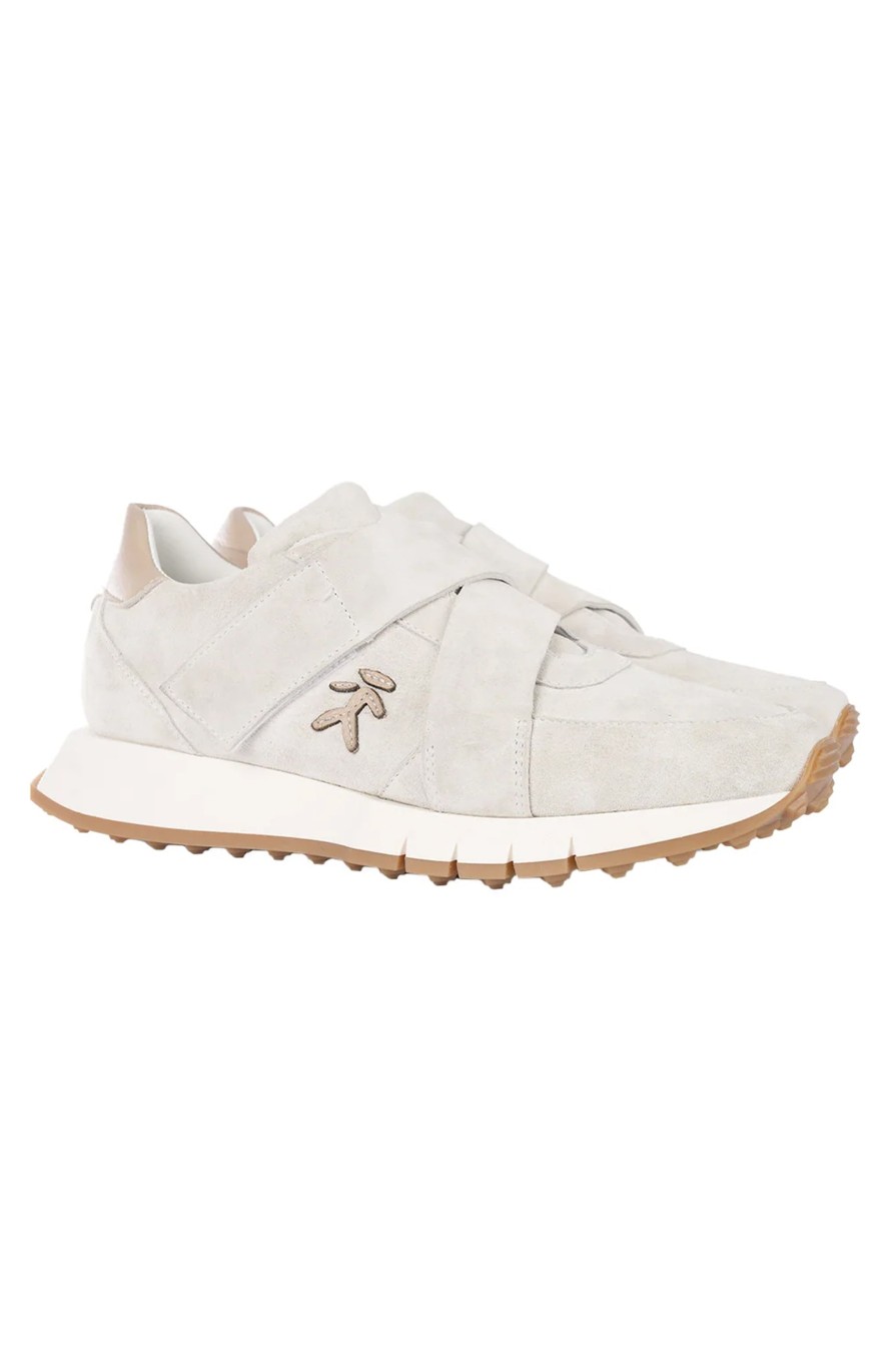 HENRY BEGUELIN Leather Strappi Sneaker In Gesso | Sneakers