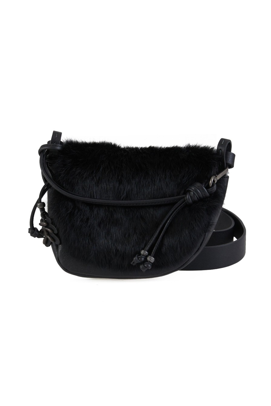 HENRY BEGUELIN Marinella Messico Small Leather And Fur Bag In Lapin Nero | Bags