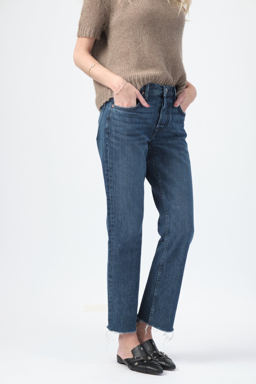 GRLFRND Tatum Cropped Straight Leg Jeans In Always Now | Grlfrnd - T. Boutique | Bottoms