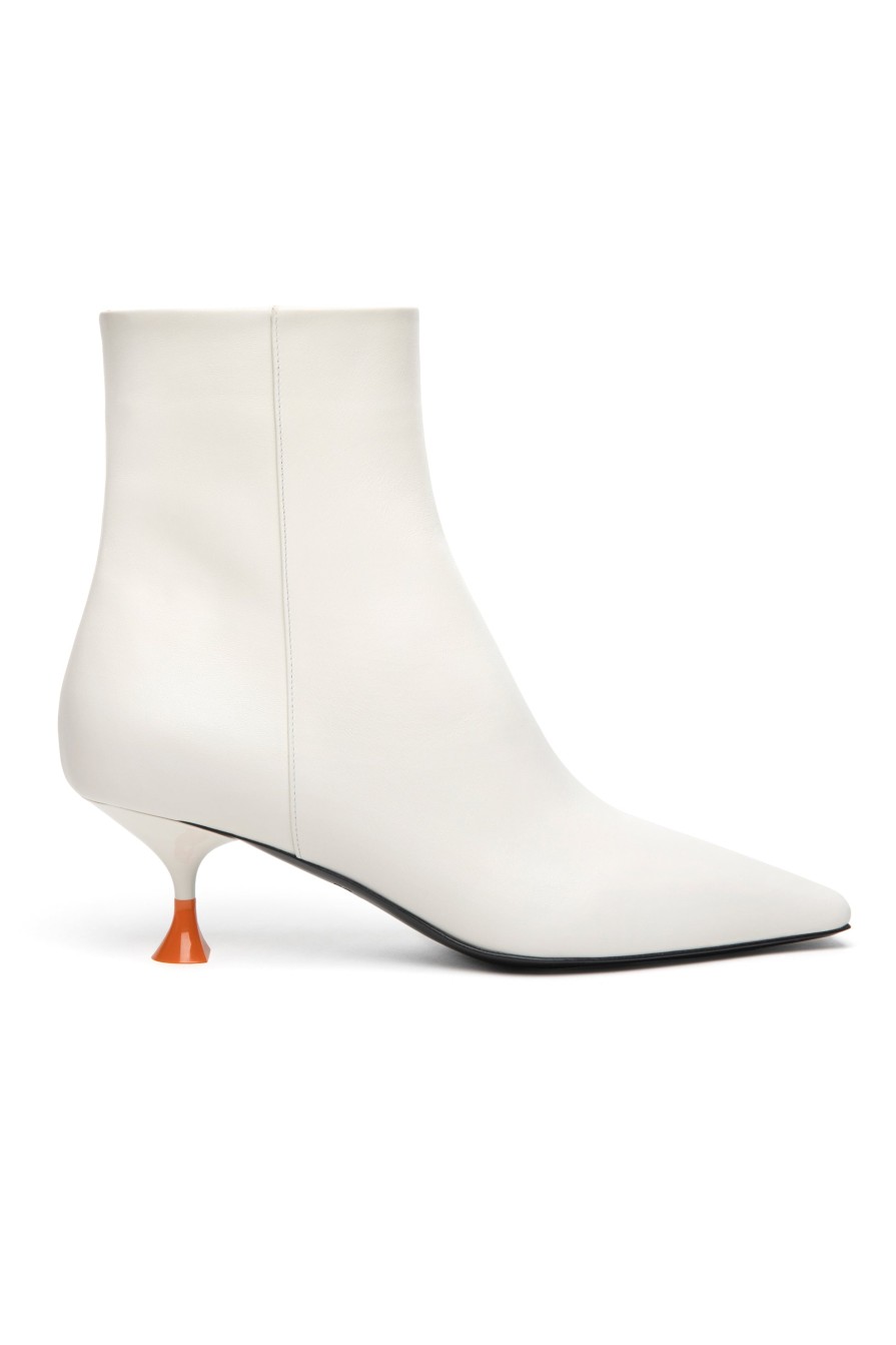 3JUIN Bee Cris Leather Bootie In Ivory | Boots