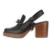 HENRY BEGUELIN Leather Platform Moccasin Shoe In Old Iron Nero | Heels