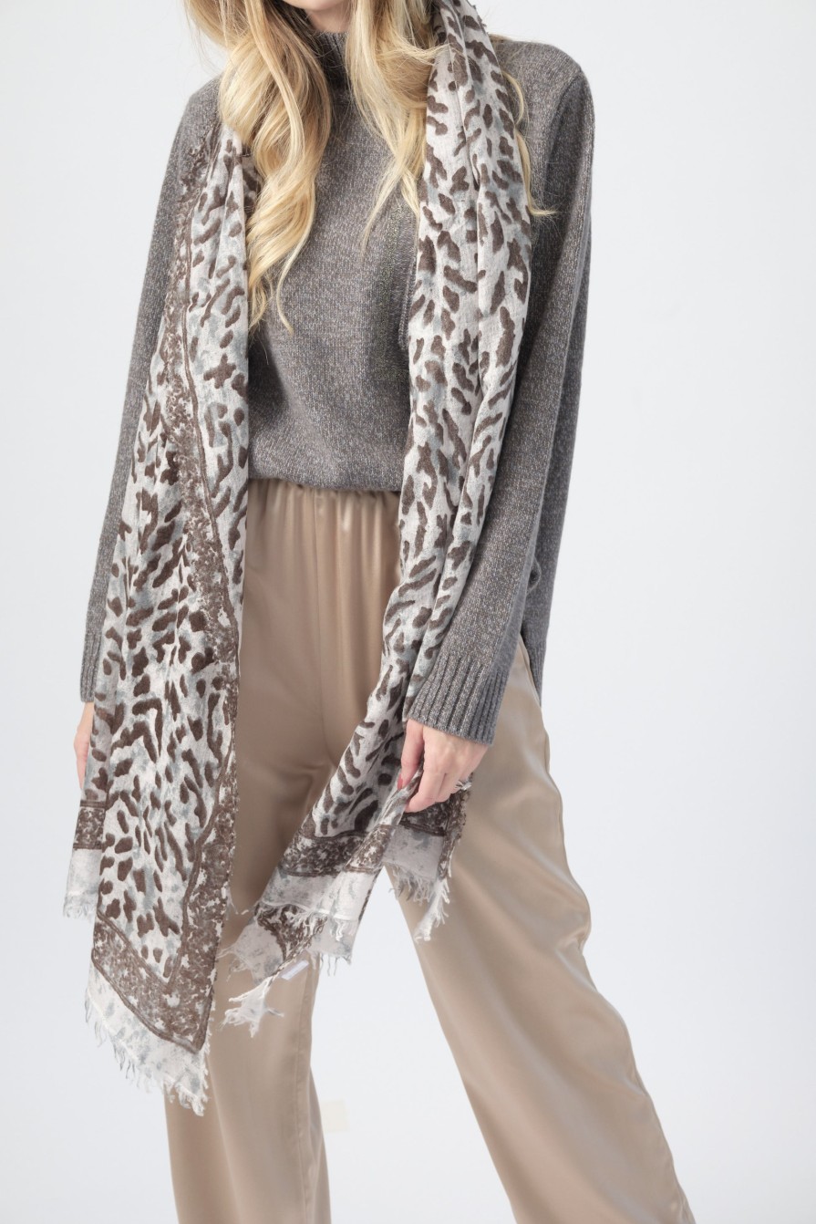 HEMISPHERE Wool Scarf In Animal Print | Hemisphere - T. Boutique | Scarves