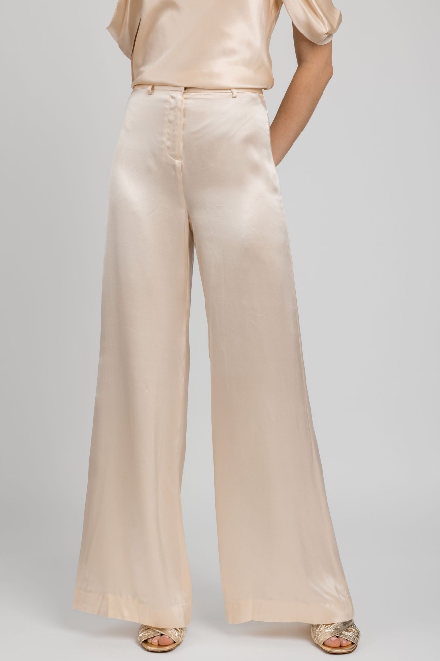 L'AGENCE Gavin Wide Leg Pant In Pearl | Bottoms