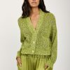 AVANT TOI Mouline Boxy Cotton Cardigan In Lime | Knitwear