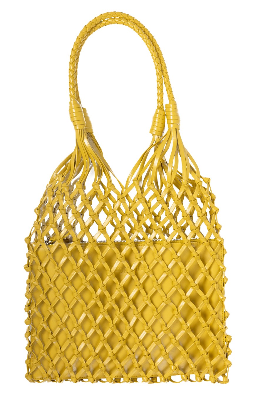 GENTRYPORTOFINO Woven Leather Bag In Cedro | Bags