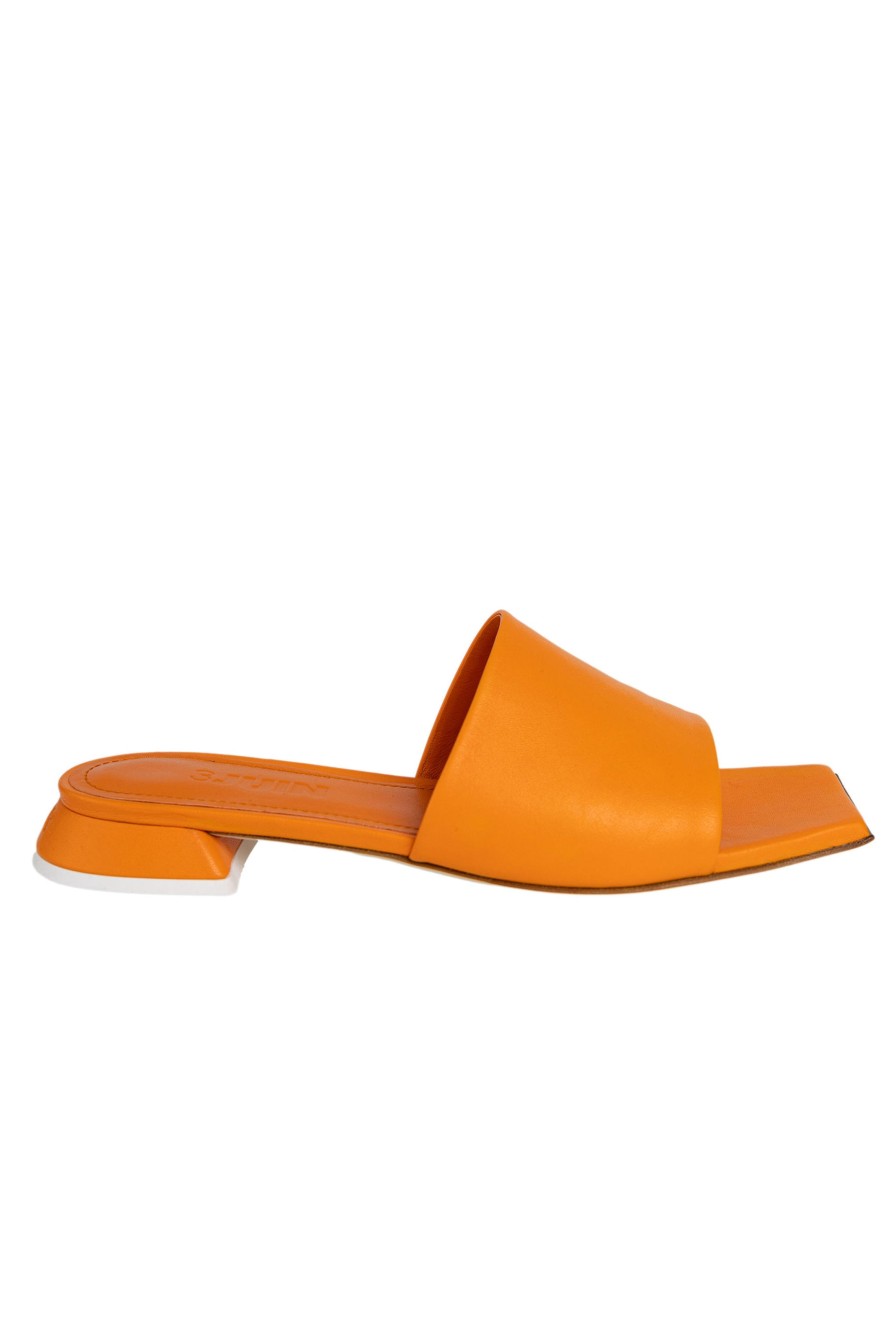 3JUIN Siena Leather Slide In Pulp Orange | Flats