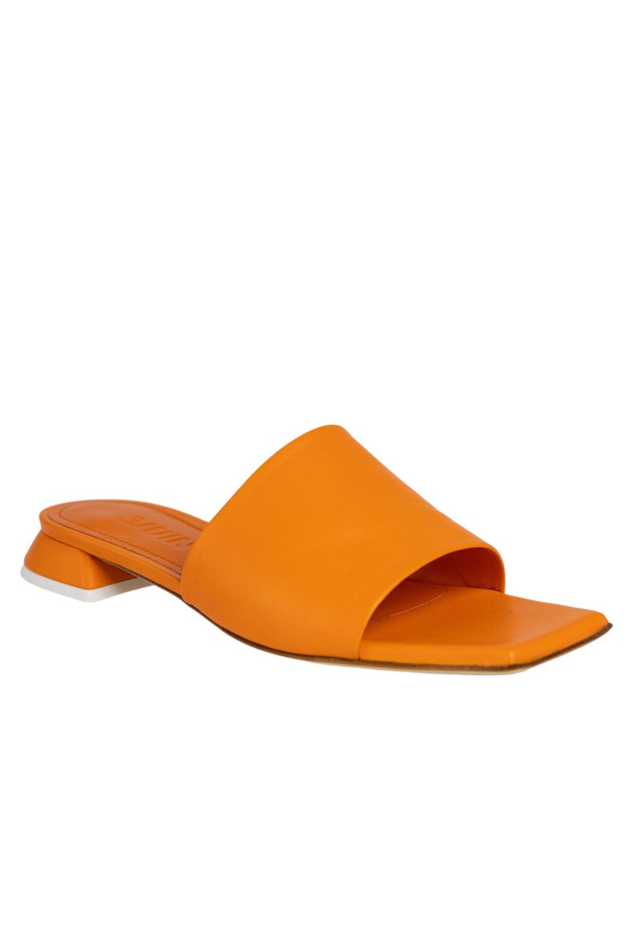 3JUIN Siena Leather Slide In Pulp Orange | Flats