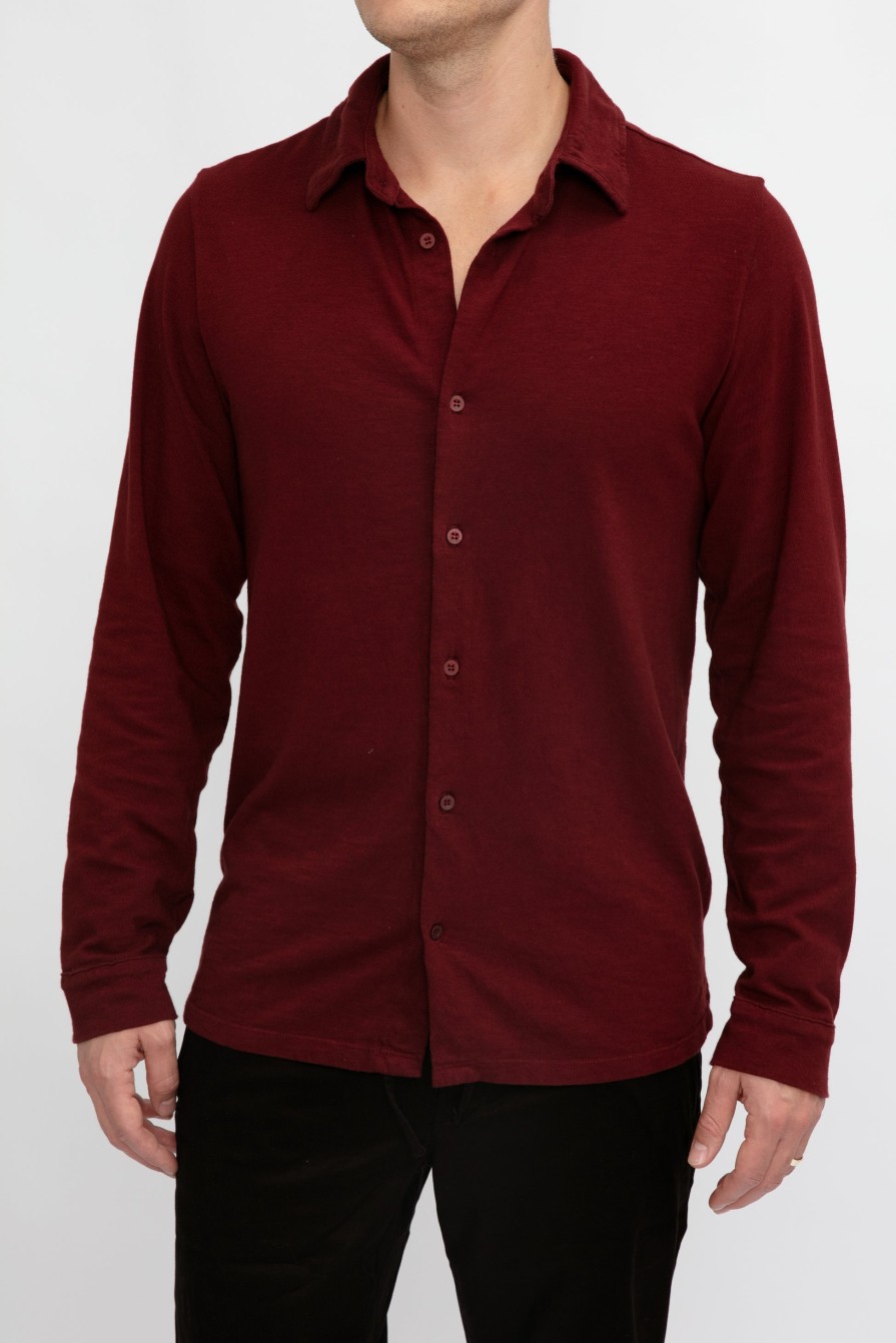 COTTON CITIZEN Presley Button Down Shirt In Brick | Tops