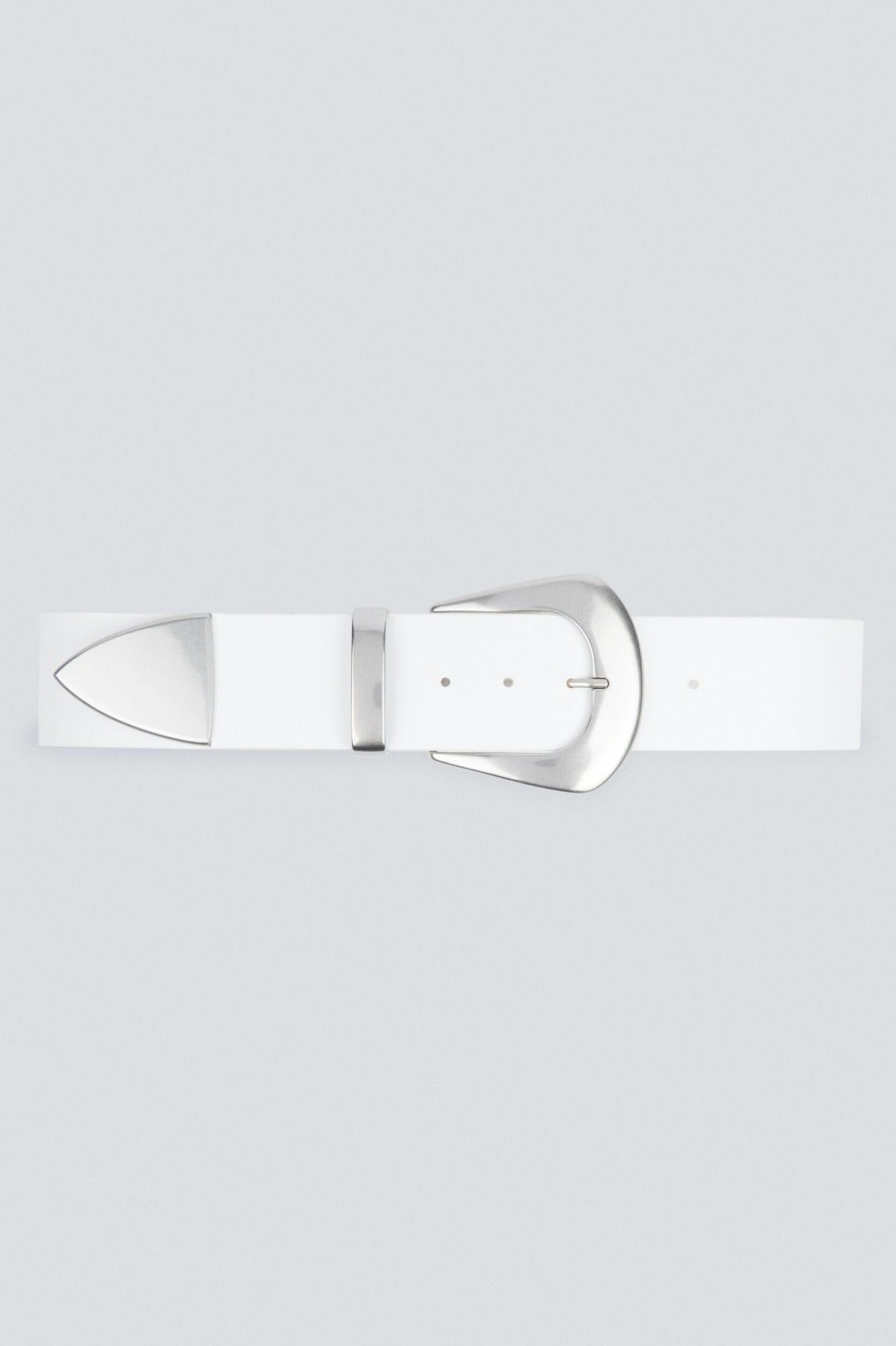 IRO Copp Leather Belt In White And Silver | Belts