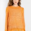 AVANT TOI Brushed Cotton And Linen Sweater In Alchechengi | Knitwear