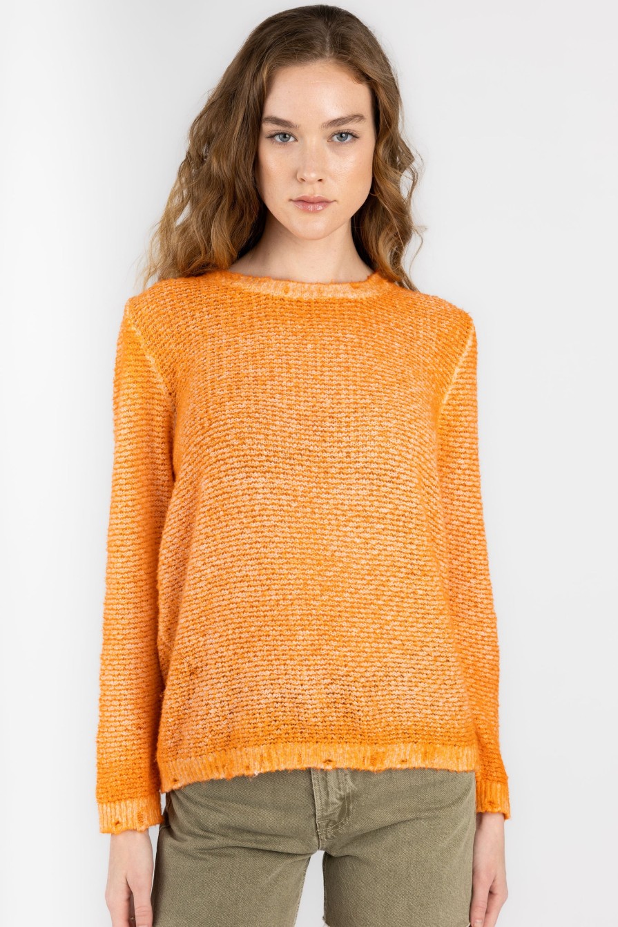 AVANT TOI Brushed Cotton And Linen Sweater In Alchechengi | Knitwear