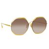 LINDA FARROW Camila Sunglasses In Yellow Gold | Eyewear