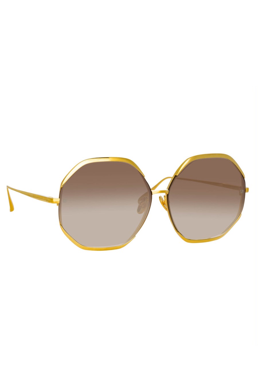 LINDA FARROW Camila Sunglasses In Yellow Gold | Eyewear