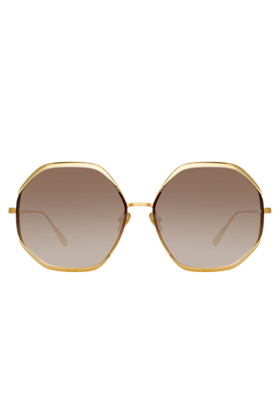 LINDA FARROW Camila Sunglasses In Yellow Gold | Eyewear