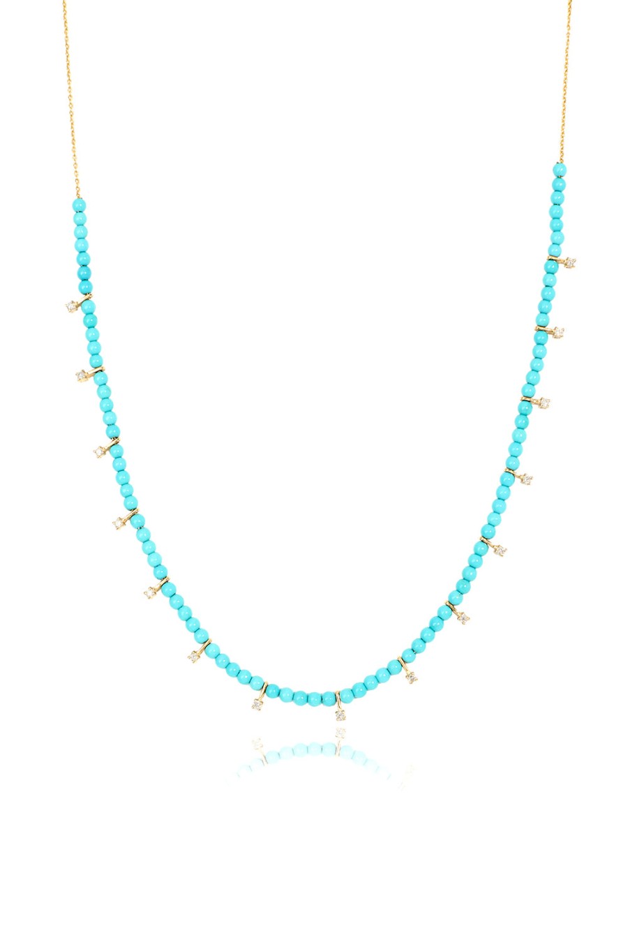 L.A. STEIN Turquoise Diamond Drop Necklace In 18K Yellow Gold | Jewelry