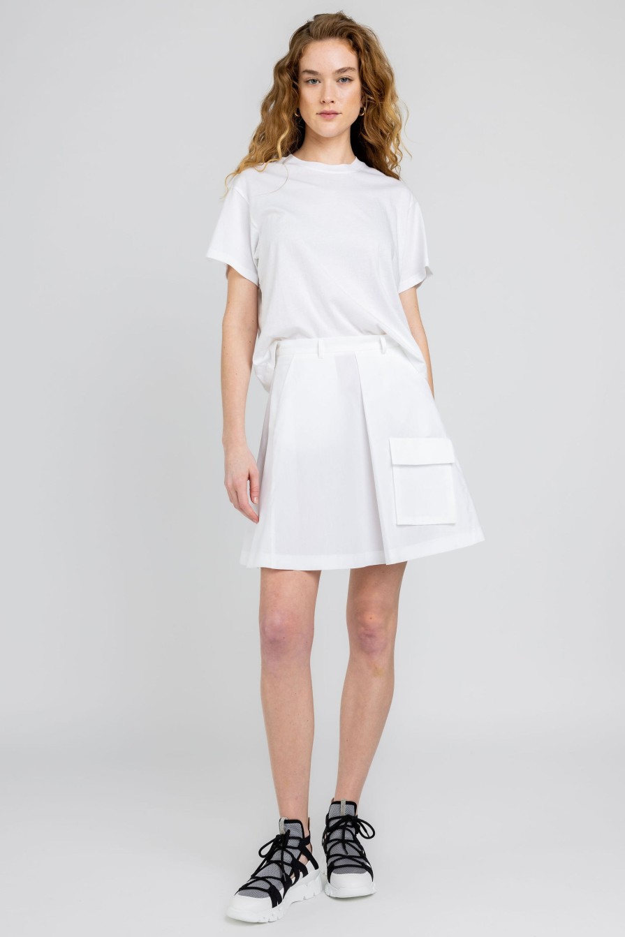 FABIANA FILIPPI Organic Cotton Mini Skirt In Bianco | Bottoms