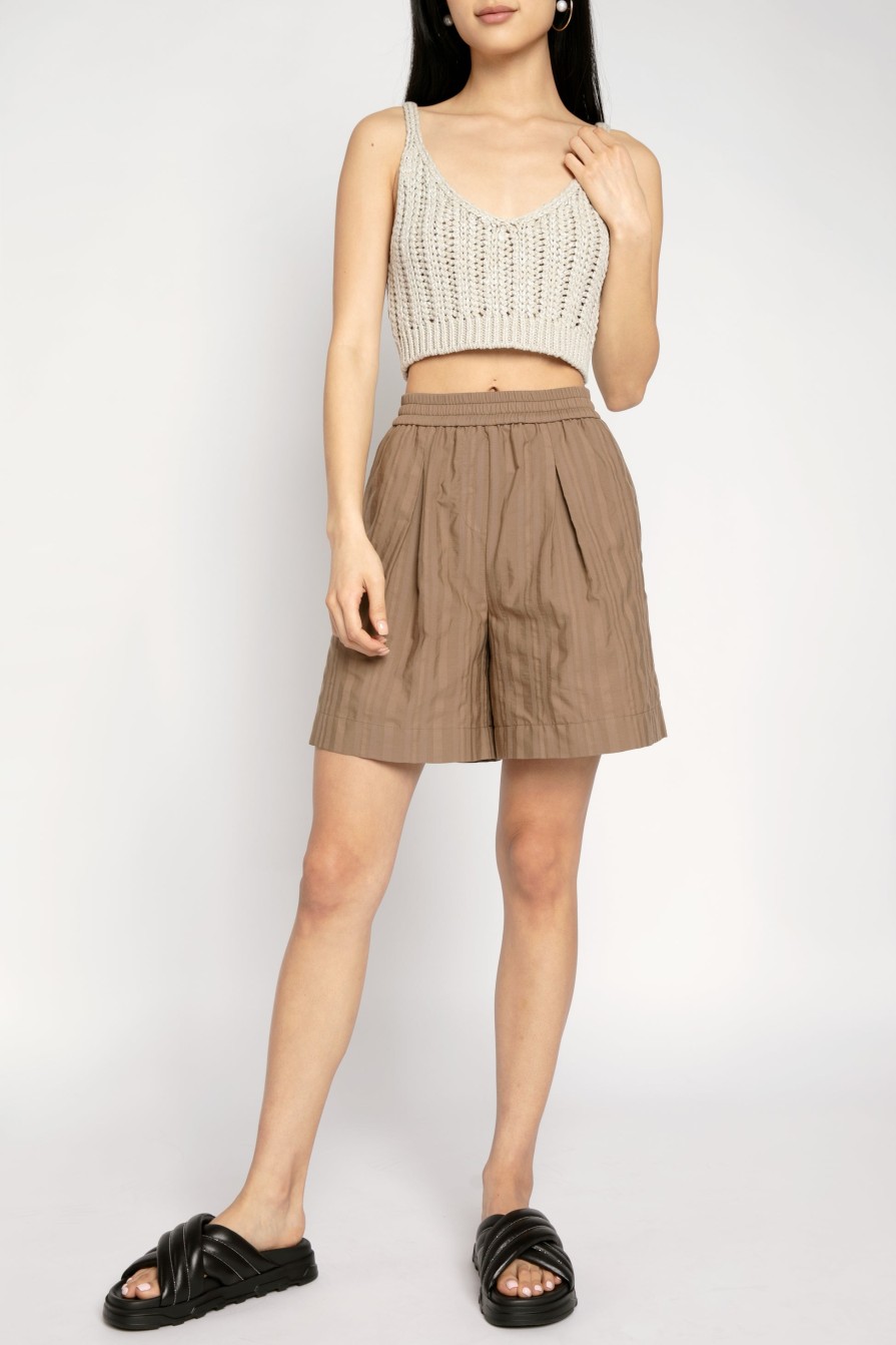 FABIANA FILIPPI Cotton Bermuda Short In Acorn | Bottoms