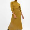 FABIANA FILIPPI Ribbed Wool Skirt In Curry | Bottoms