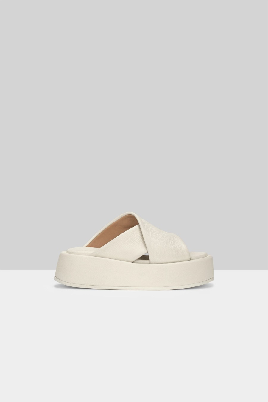 MARSÈLL Piattaforma Leather Sandal In Ivory | Flats