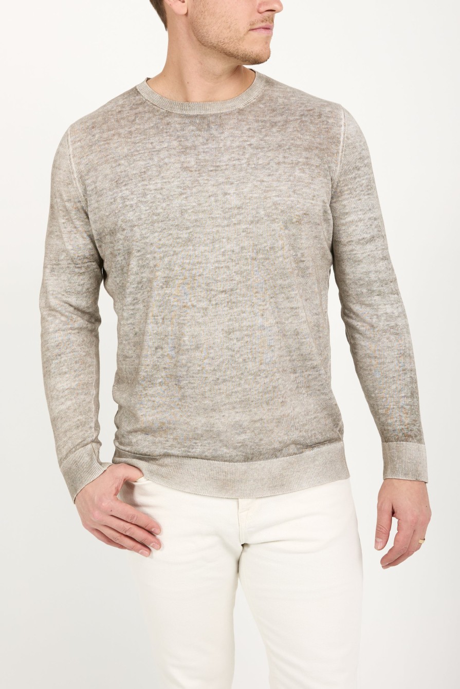 AVANT TOI Crewneck Pullover Sweater In Taupe | Tops