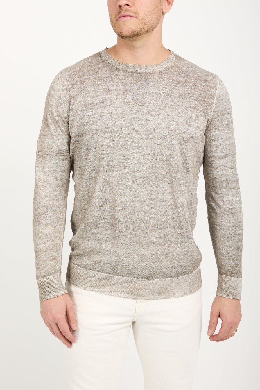 AVANT TOI Crewneck Pullover Sweater In Taupe | Tops