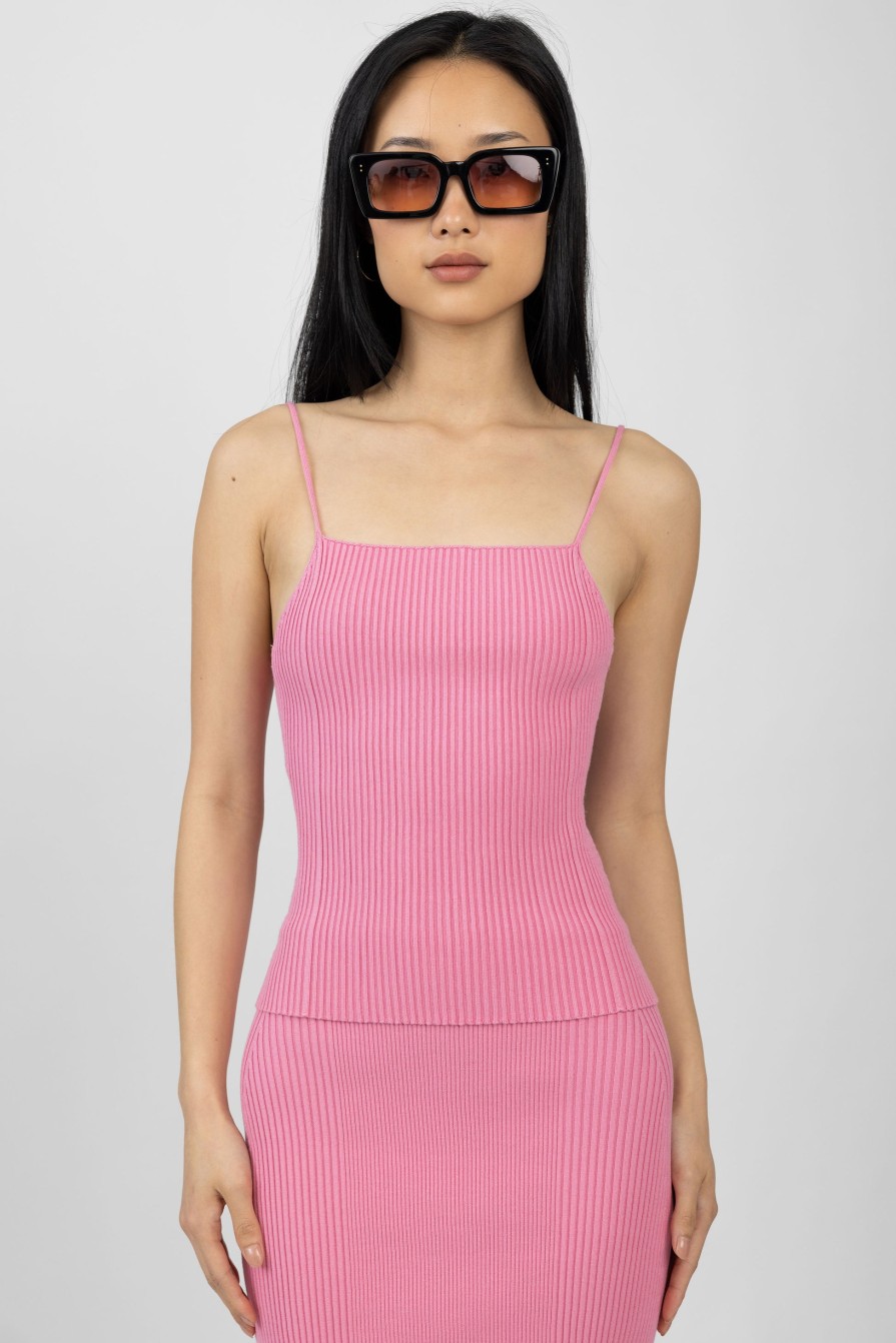 AERON Zero102 Ribbed Top In Petal | Knitwear