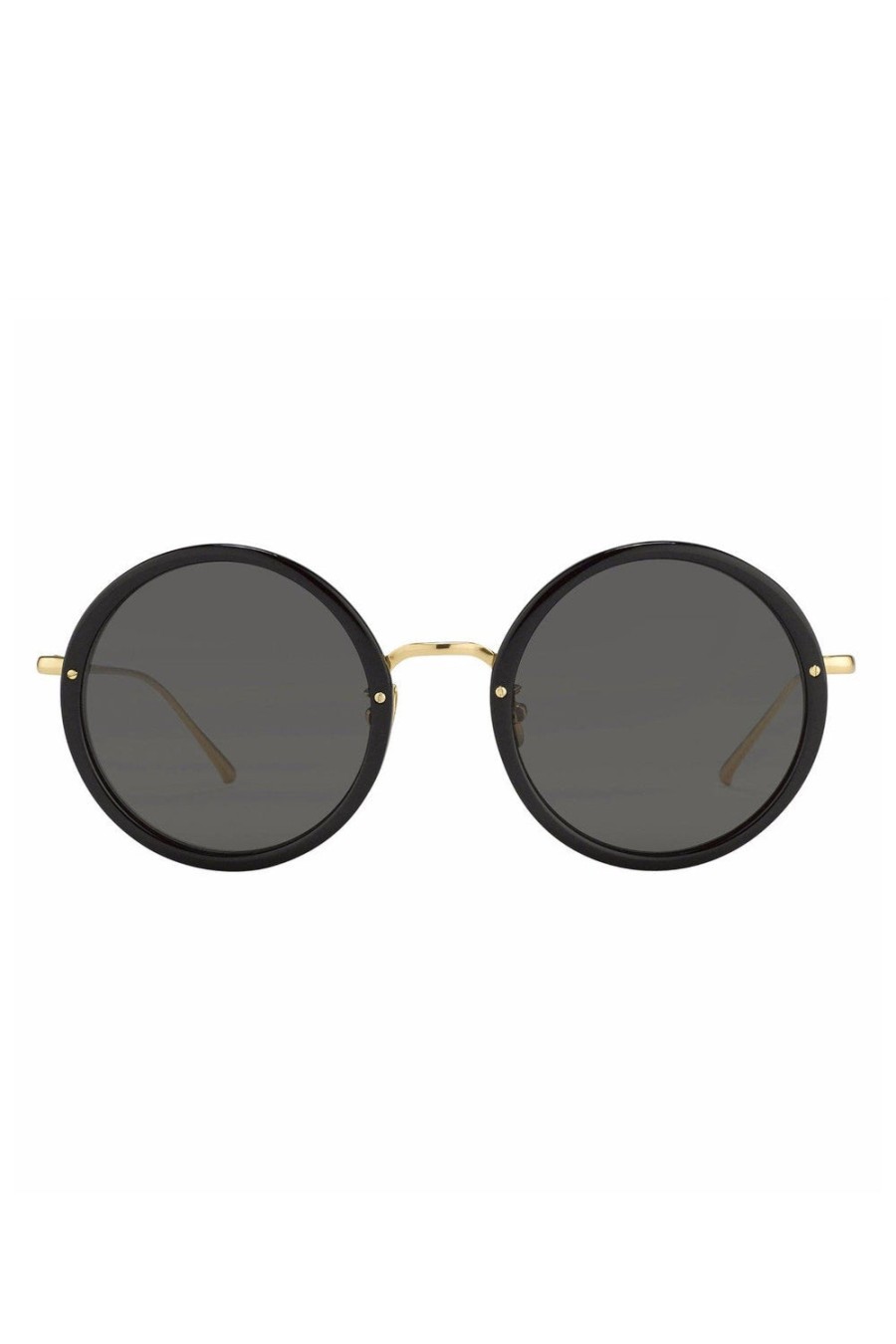 LINDA FARROW Tracy Round Sunglasses In Black | Eyewear