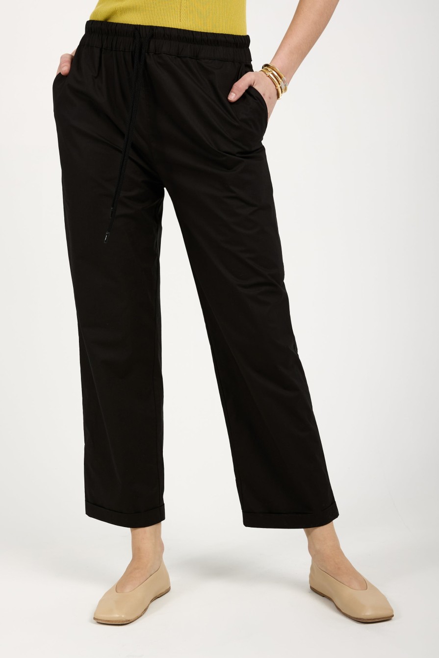 GENTRYPORTOFINO Cotton Pant In Black | Bottoms