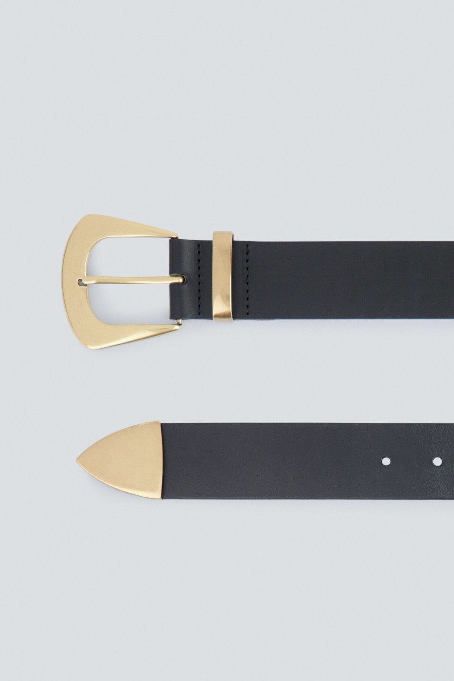 IRO Copp Leather Belt In Black And Gold | Belts