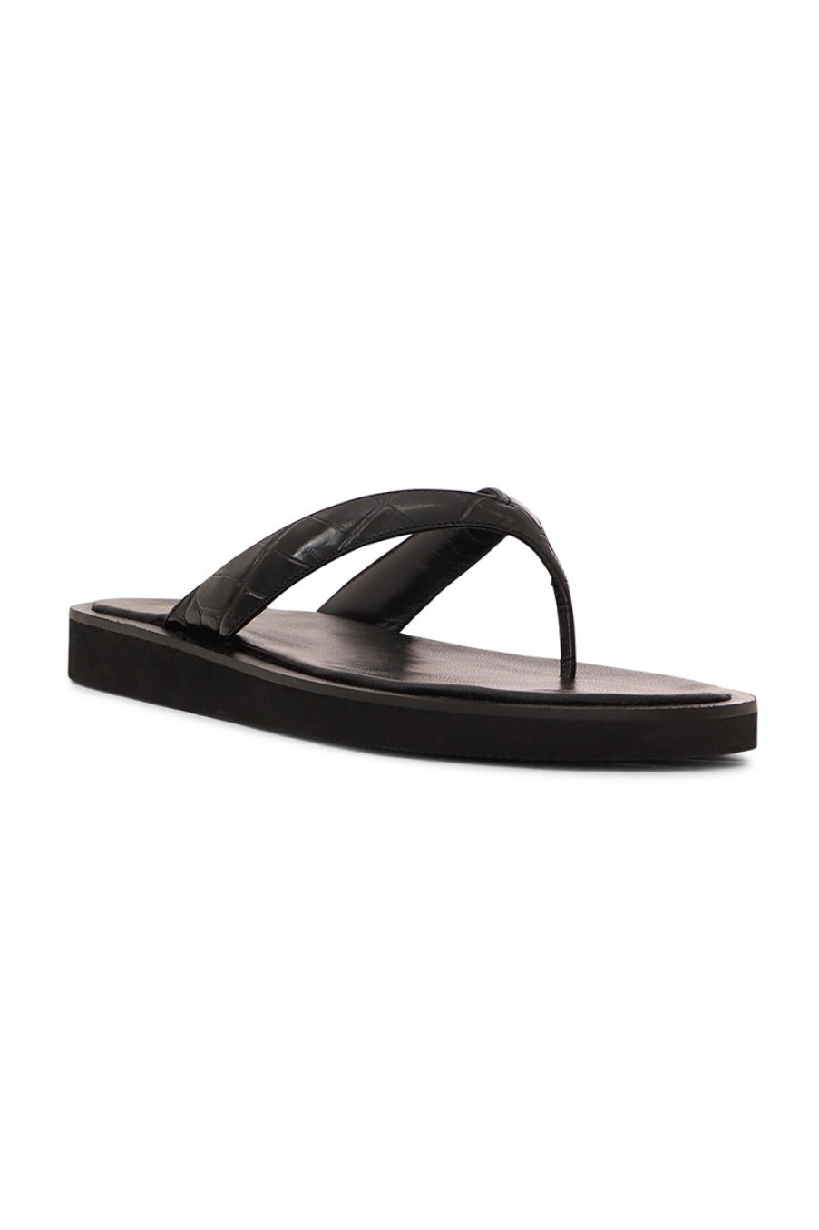 PARIS TEXAS Brooklyn Thong Sandals In Carbone | Paris Texas - T. Boutique | Flats