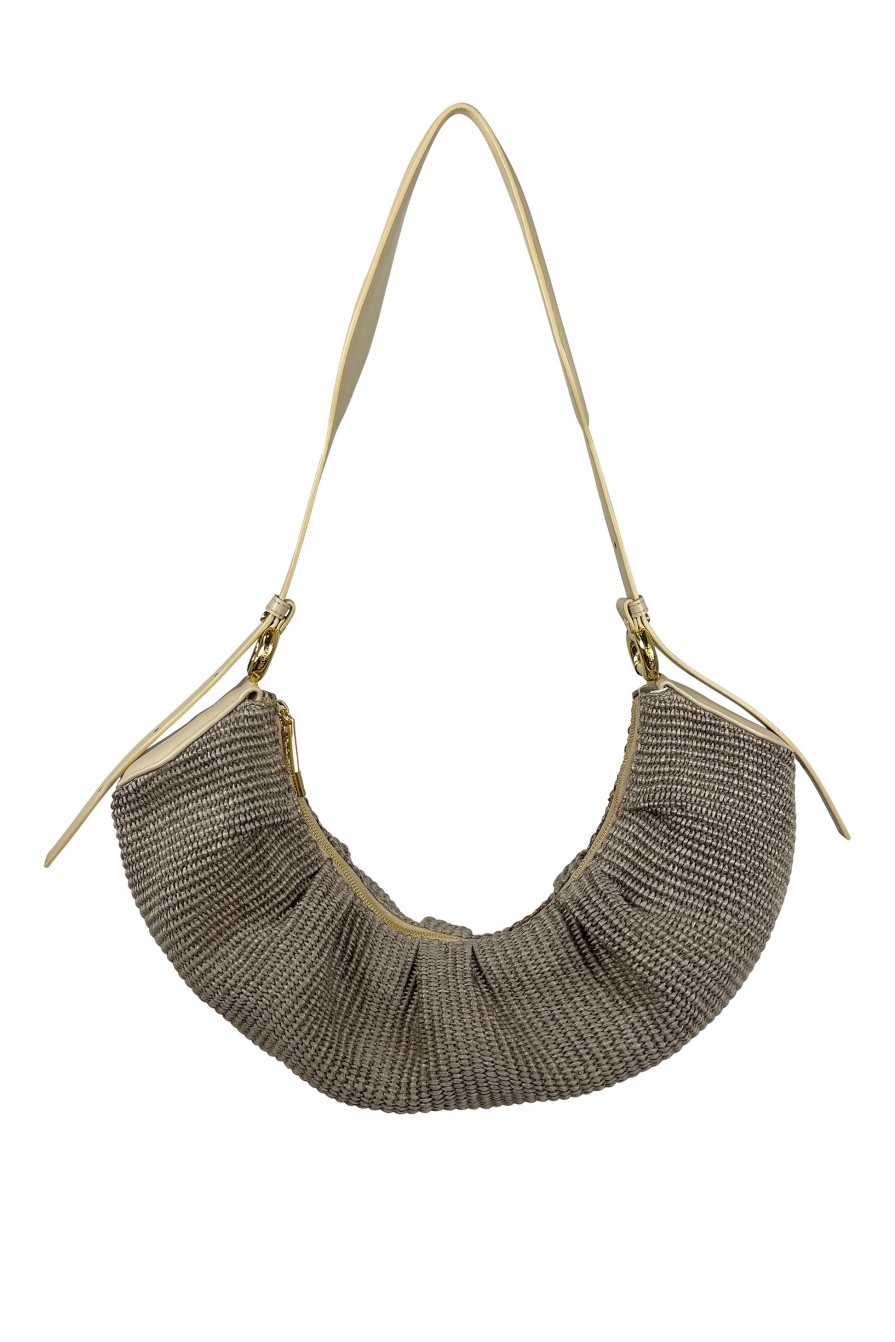 THEMOIRè Crisali Straw Shoulder Bag In Cashmere | Bags