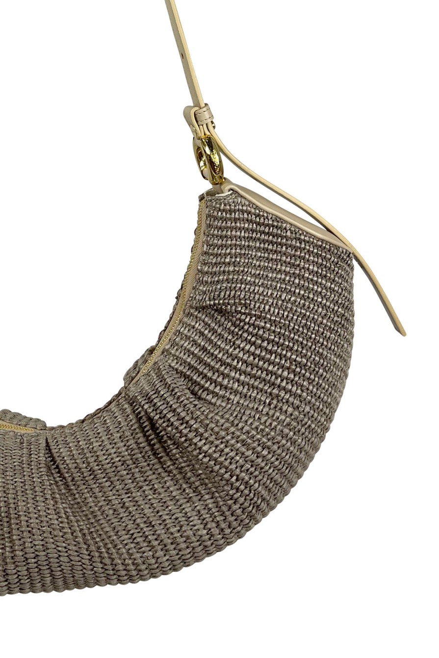 THEMOIRè Crisali Straw Shoulder Bag In Cashmere | Bags