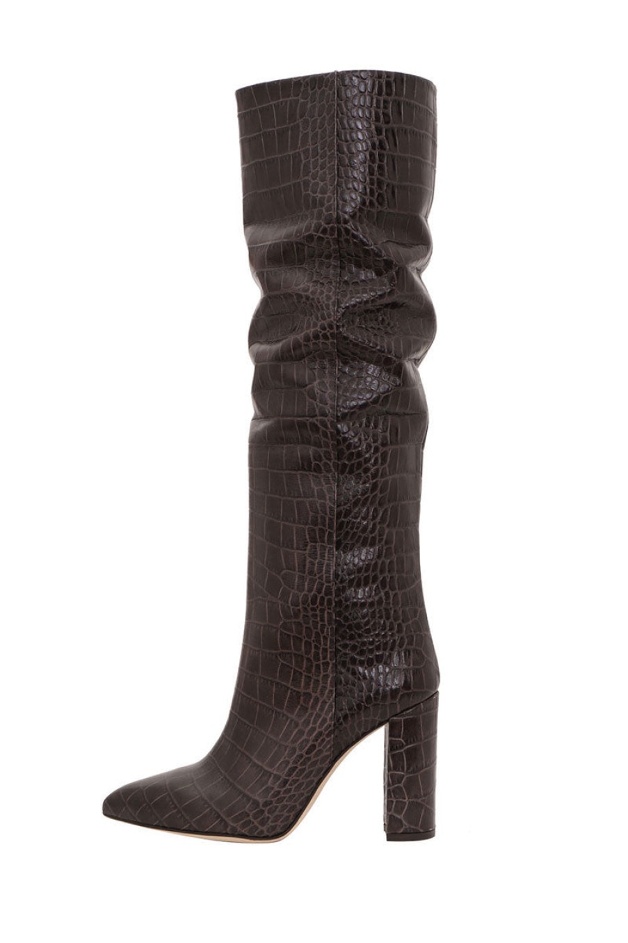 PARIS TEXAS Croc-Embossed Tall Boots In Testa Di Moro | Paris Texas - T. Boutique | Boots