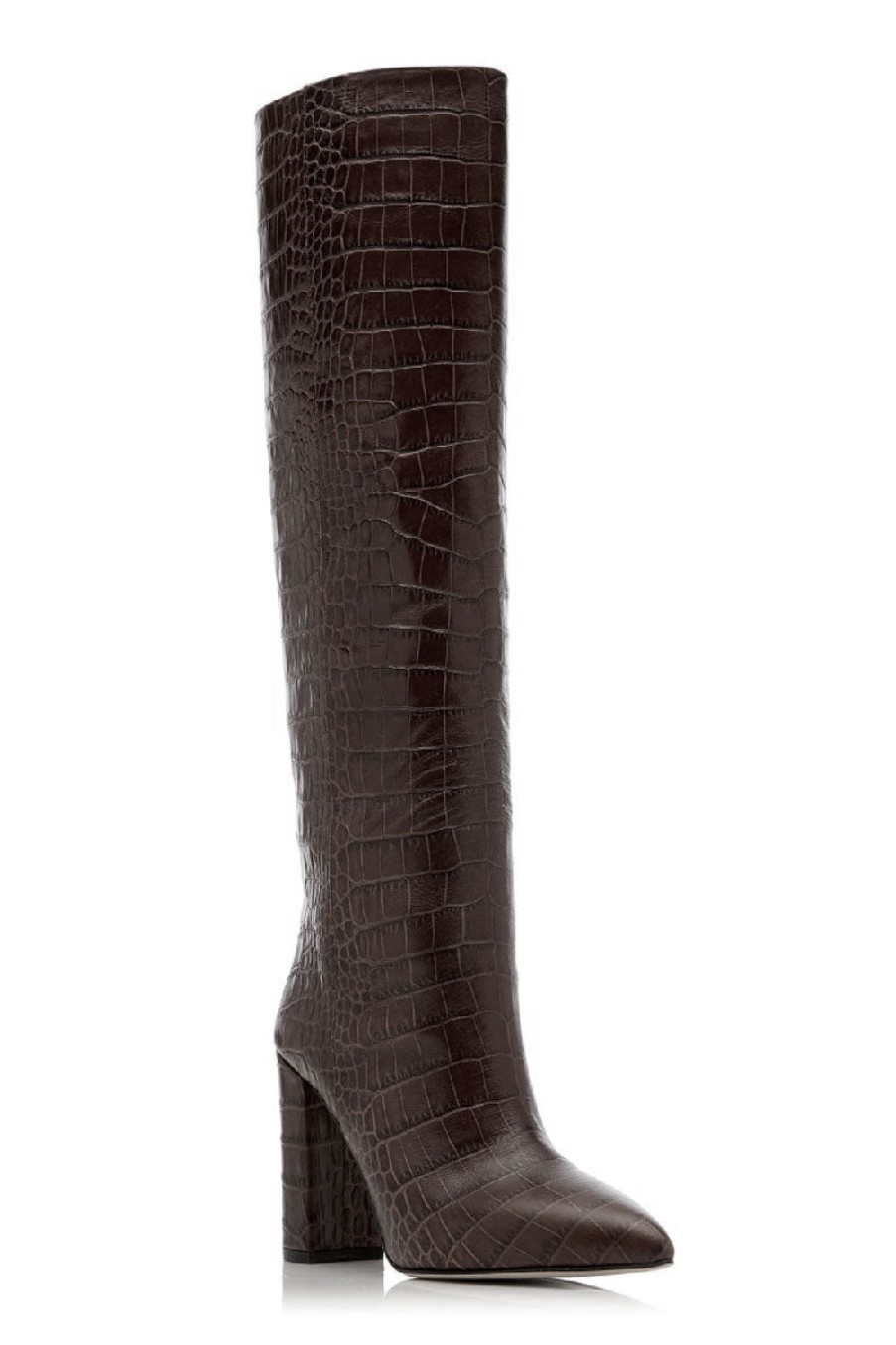 PARIS TEXAS Croc-Embossed Tall Boots In Testa Di Moro | Paris Texas - T. Boutique | Boots