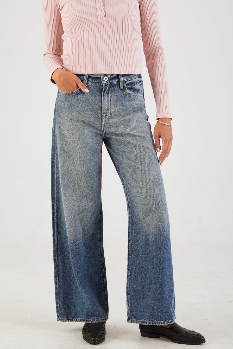 NSF Selena Wide Leg Jean In Bowie | Bottoms