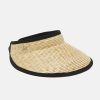 MAX MARA LEISURE Manila Straw Visor Hat In Honey Black | Hats