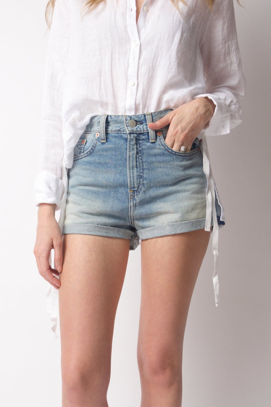 DENIMIST Kat Rolled Shorts In Indigo | Denimist - T. Boutique | Bottoms