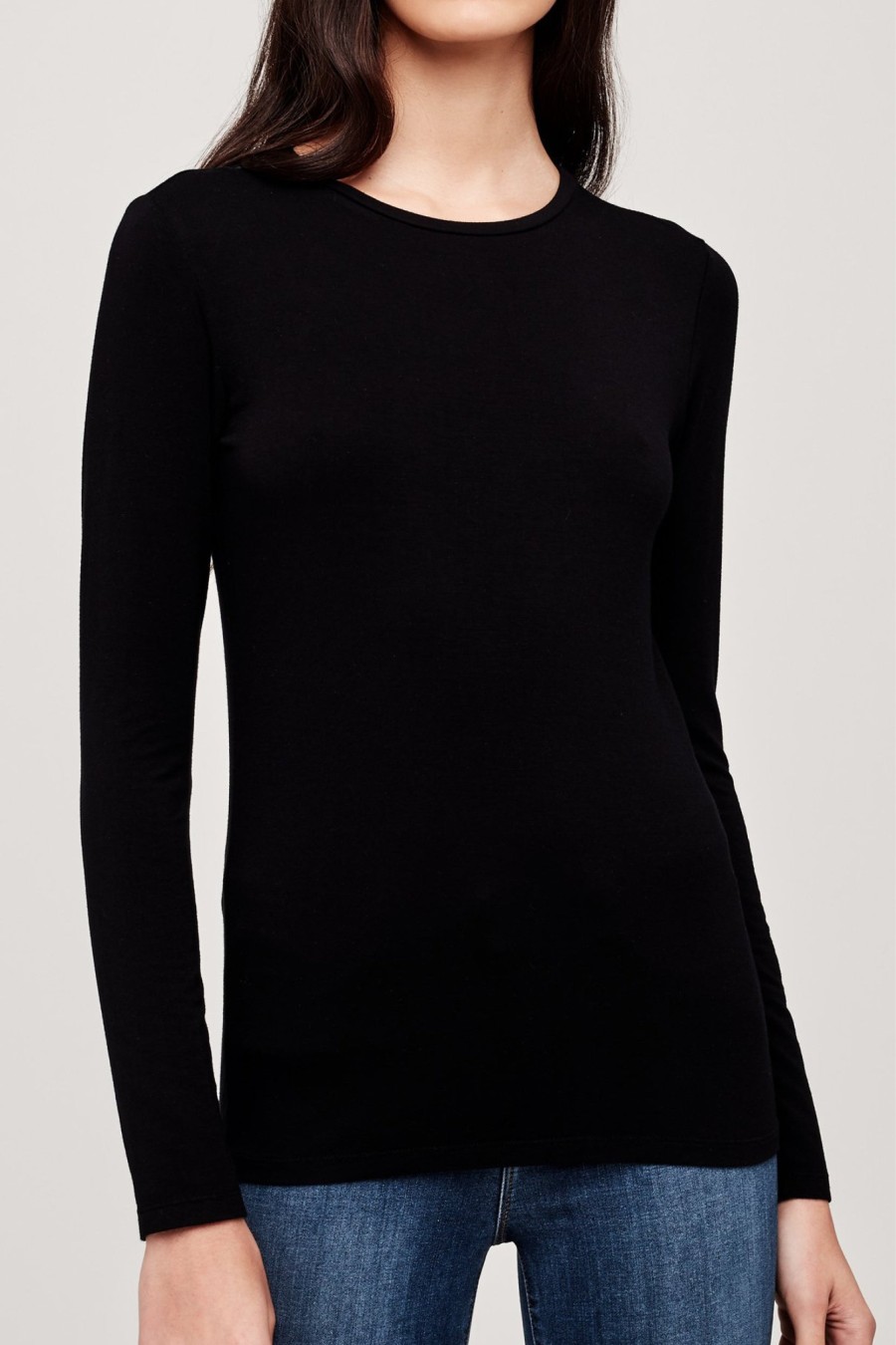 L'AGENCE Tess Long Sleeve Tee In Black | L'Agence - T. Boutique | Loungewear