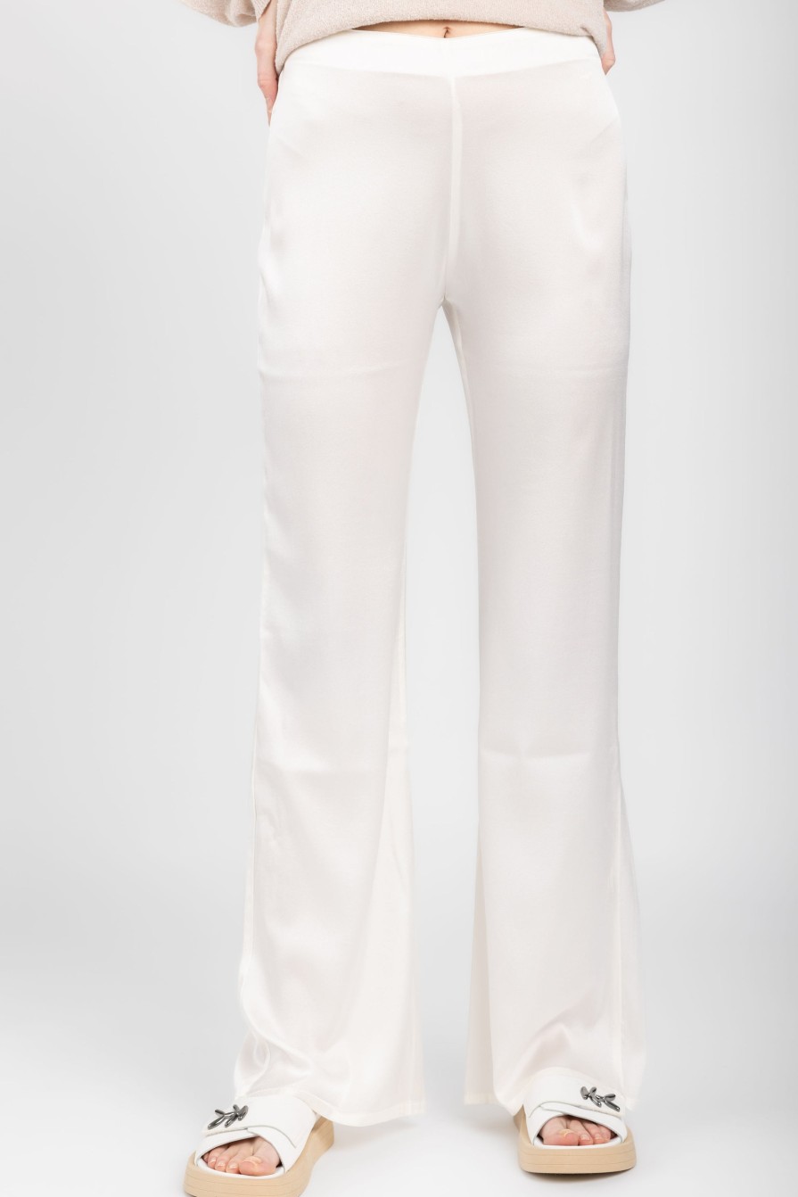 AVANT TOI Hand-Painted Silk Pant In Bianco | Bottoms