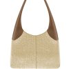 THEMOIRè Ninfa Eco-Fabric Straw Bag In Shell And Caramel | Bags