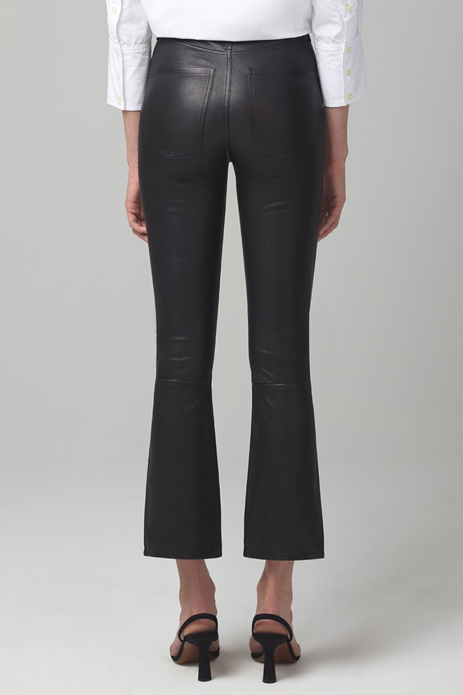 CITIZENS OF HUMANITY Demy Cropped Leather Pant In Black | Citizens Of Humanity - T. Boutique | Bottoms