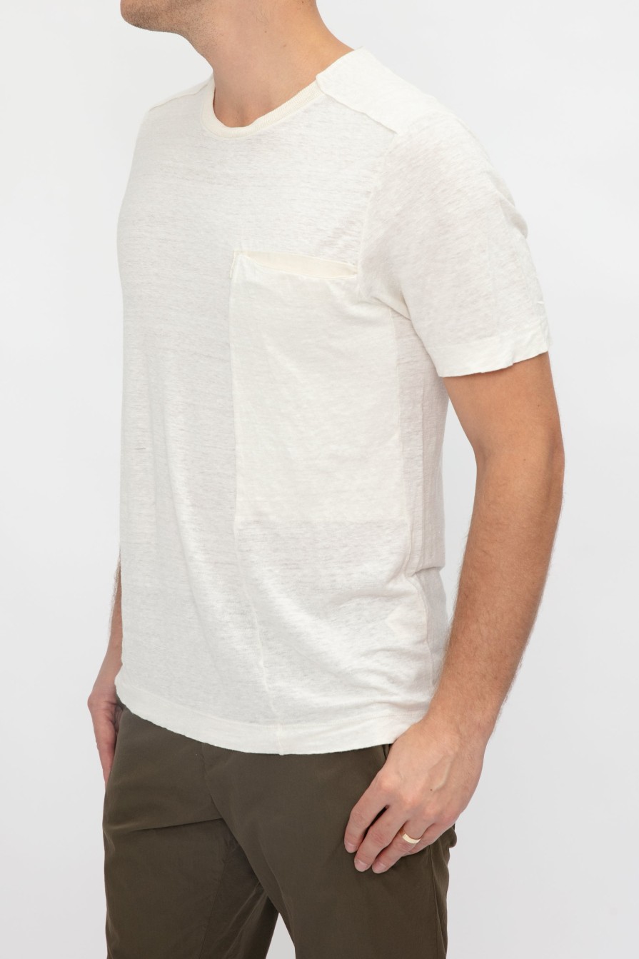 TRANSIT Linen T-Shirt In Ice | Tops