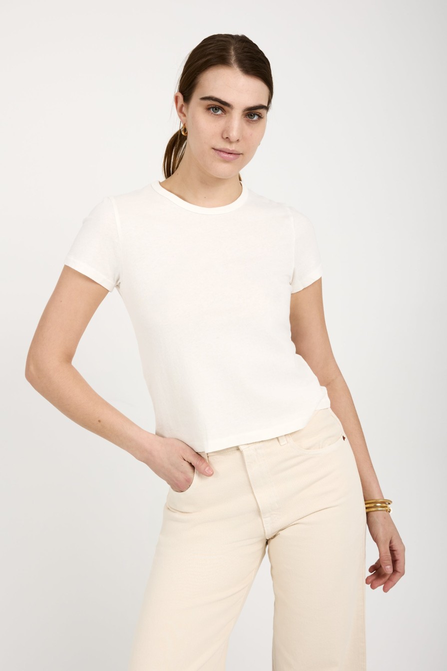 SLVRLAKE Baby Tee In Natural White | Tops