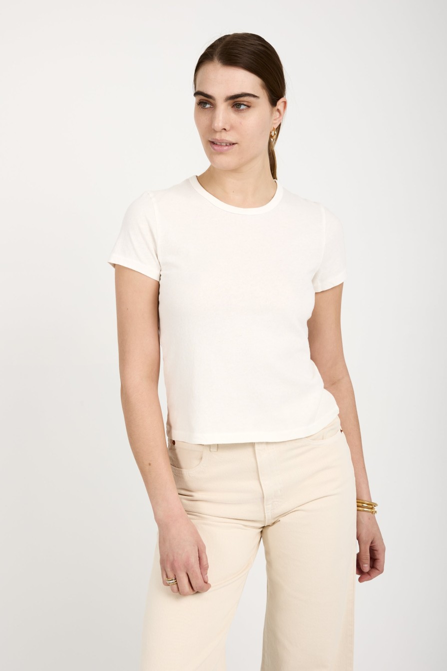 SLVRLAKE Baby Tee In Natural White | Tops